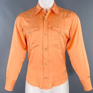 DRIES VAN NOTEN Size 36 Orange Western Long Sleeve Shirt